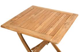 Avec plateau plaqué chêne naturel ou chêne teinté ou en verre. Petite Table Carree 70 Cm Pliante En Teck Massif Avignon