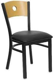 Also, a round hole is easier to make than a square hole. Wood Back Restaurant Chair W Circle Hole