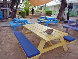 Maybe you would like to learn more about one of these? Sunbrella Rain Bench Cushions Add Playful Vibe To Beach Picnic Tables Beach Style Patio Miami By Patio Lane Houzz