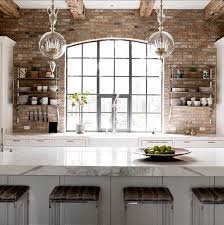 Brick Backsplash Grey Counter Tops Exposed Brick Kitchen Brick Wall Kitchen Brick Kitchen