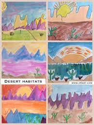 Desert Habitat Paintings Art Classroom Desert Art Projects Art Lessons
