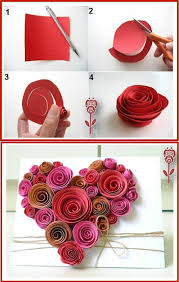 Tarjeta Con Corazon De Papel Sencillisima Paper Flowers Diy Homemade Valentines Valentines Diy