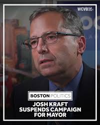 NEWSCENTER 5 EXCLUSIVE INTERVIEW: Philanthropist Josh Kraft, son of New  England Patriots owner Robert Kraft, is ending his campaign for mayor after  a blistering defeat in Boston's preliminary election﻿.  ﻿http://www.wcvb.com/article/josh-kraft-boston ...