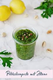 Petersilienpesto Mit Zitrone Petersilienpesto Petersilie Pesto Sossen Rezepte