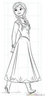 How To Draw Anna From Frozen Step By Step Drawing Tutorials Disney Character Drawings Anna Frozen Drawing Disney Princess Sketches