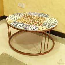 Coffee table made of tiles. Italian Tile Top Coffee Table The Pine Studio