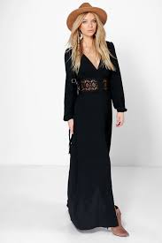Black Boho Maxi Dress Uk Lace Waist Button Maxi Dress Boohoo Uk Long Black Maxi Dress Black Maxi Dress Outfit Maxi Dress