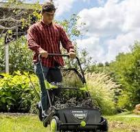 Earthwise LSW70021 21-Inch Width Leaf & Grass Push Lawn Sweeper, Black