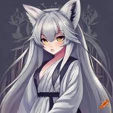 Portrait of beautiful anime girl female fox, wearing gown, long hair, fox  ears, kemono style art, 8k, natural lighting, highly detailed, beautiful  composition, mansion, fireplace on Craiyon