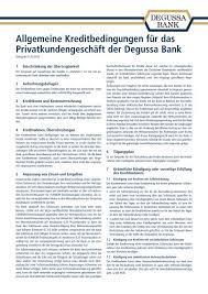 Der offizielle account der degussa bank gruppe. Allgemeine Kreditbedingungen Bei Der Degussa Bank