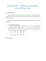 Contoh soal turunan fungsi implisit trigonometri. Aturan Rantai Turunan Fungsi Implisit Dan Turunan Total