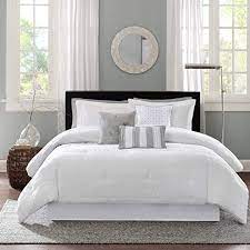 Customize your master bedroom, dorm room or guest room with beautiful blankets in all sizes. Amazon Com Madison Park Luxe Comforter Set Modern Stitching Design All Season Down Alternative Cozy Bedding With Matching Shams Decorative Pillow King 104 X92 Hampton Stripe White 7 Piece Home Kitchen