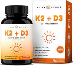 Check spelling or type a new query. Amazon Com Vitamin K2 Mk7 With D3 Supplement For Strong Bones Healthy Heart Premium Vitamin D K Complex 5000 Iu Of Vitamin D 3 100 Mcg Of Vitamin