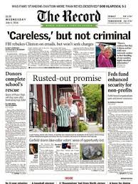 Description of daily record newspaper. Gannett Buys Bergen Record Other N J Properties