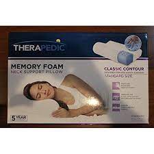Therapedic Therapedic Memory Foam Neck Support Pillow Classic Contour Standard White Walmart Com Walmart Com