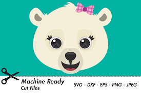 Polar express ticket train svg digital files for craft. Cute Girl Polar Bear Face Graphic By Captaincreative Creative Fabrica
