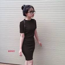 Đầm ôm body cổ tròn đơn giản - B9915