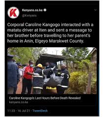 The case of rogue police officer caroline kangogo is still captivating kenyans as more information comes to father to the late, ale njiru, said he only knows of his son's two wives and not kangogo. Qrroir6asy0jjm