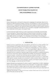 Doc The Importance Of Literary Rhythm When Translating Psalms For Oral Performance In Zulu June F Dickie Academia Edu