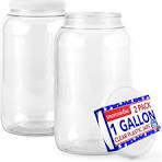 Amazon.com: Stock Your Home 1 Gallon Clear Plastic Jars with ...