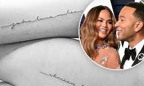 Chrissy teigen recently decided to get a tattoo in honor of her husband john legend, and her two children luna and miles. We Are A Cool Tattoo Family Now Chrissy Teigen And John Legend Unveil Matching Body Ink Daily Mail Online