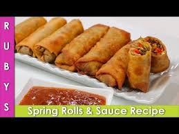 Spring Rolls With Special Sauce Recipe In Urdu Hindi Rkk Youtube Special Sauce Recipe Sauce Recipes Spring Roll Sauce