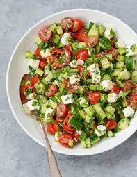 Israeli Salad With Feta Once Upon A Chef Recipe Summer Salads Israeli Salad Summer Tomato Recipe