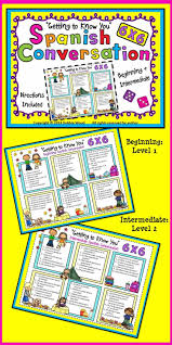 Spanish 6 X 6 Conversation Boards Beginning And Intermediate Learn Spanish Here Http Spanish Teacher Resources Spanish Lessons For Kids Elementary Spanish