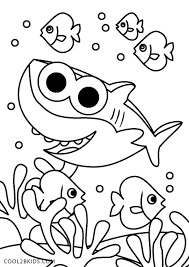 Each printable highlights a word that starts. Free Printable Baby Shark Coloring Pages For Kids In 2021 Shark Coloring Pages Free Kids Coloring Pages Kids Printable Coloring Pages