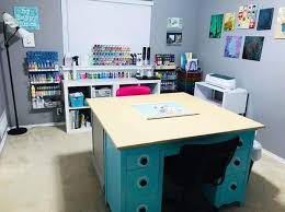 Craft room with movable work tables, hidden washer 8 photos. Craft Room Ideas Storage Decor Designs Designing Idea