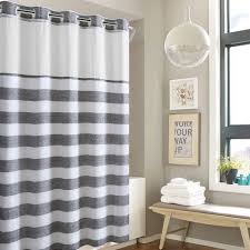 Hookless Yarn Dye Stripe Shower Curtain With Liner Tan Striped Shower Curtains Hookless Shower Curtain Curtains
