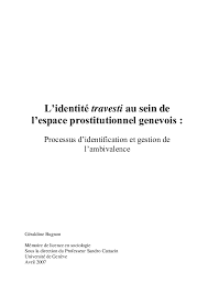 L'identité travesti au sein de l'espace prostitutionnel genevois: processus  d'identification et gestion de l'ambivalence