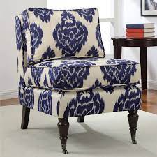 Cassidy Indigo Ikat Armless Chair Overstock Com Shopping The Best Deals On Living Room Chairs Armless Chair Living Room Chairs Armless Lounge Chair