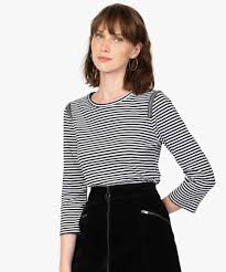 Seulement restant (s) téléchargez pour profiter de 20% de réduction sur l'appli. Tee Shirt Femme Raye A Manches Longues En Maille Cotelee Gemo