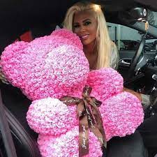 Rose teddy bear real flowers. Valentine S Day Rose Teddy Bear Bear Valentines Teddy Bears Valentines Valentine Gifts