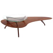Walnut large rectangle wood coffee table with detailed legs. Organic Shape Walnut And Glass Coffee Table Glass Coffee Table Coffee Table Table