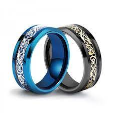 Titanium Black And Blue Ring For Men Cool And Exquisite Highlight Good Taste Rings For Men Blue Rings Titanium Rings For Men