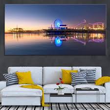 Its red and yellow ferris wheel is a city icon. Santa Monica Modern Wall Decorations United States Art For Home Canvas Set Of Santa Monica Pier Home Decor Home Living Lifepharmafze Com