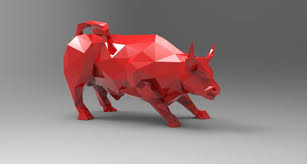 3d 3ds Bull Printing Stl Prints Bull Paper Crafts Origami
