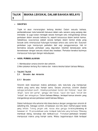 Alasan bahasa melayu dijadikan landasan lahirnya bahasa indonesia. Bmm 3111tajuk 3 Makna Leksikal Pn Hamidah