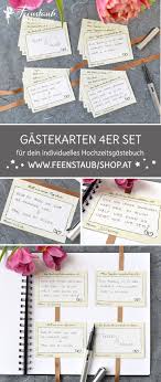 Die Perfekte Alternative Zum Klassischen Weissen Gastebuch Oder Stammbuch Sind Unsere Gastekarten Mit Vorgedru Gastebuch Hochzeit Hochzeit Hochzeitsgeschenk