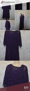 Dress Barn Woman Purple Dress And Cape Poncho 18w Dress Barn Woman Purple Dress With Removeable Floral Pullov Dress Barn Woman Purple Dress Dress Barn Dresses