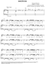 Shower is one of becky g's breakout hits, selling over 180,000 copies and amassing millions of views on youtube and streams on spotify. Shower Sheet Music Piano Sheet Music Becky G Music