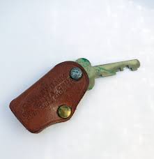 Leather Key Fob Safe Deposit Box Key Banking Key Santa Cruz County Bank Leather Key Fobs Safe Deposit Box Leather Key