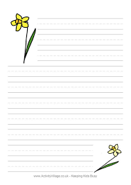 Turn the paper so the inside of the card is showing. Spring Writing Paper Template