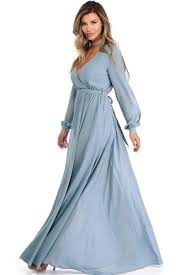 Audrina Light Blue Long Sleeve Chiffon Dress Windsorcloud Long Sleeve Chiffon Dress Long Sleeve Dress Outfit Long Sleeve Dress