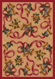 Merry christmas brown area rug east urban home rug size: 4x6 Milliken Bells Bows Chimes Christmas Area Rug Approx 3 10 X5 4 15961230274 Ebay