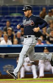 Freddie Freeman 5 Of The Atlanta Braves Scores On A Sacrifice Fly During The Game At Marlins Park Atlanta Braves Baseball Atlanta Braves Braves