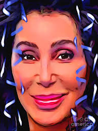 Cher Cartoon Portrait by Daniel Janda
