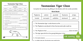 Tasmanian tiger 2 sgl mag pouch mp5. Tasmanian Tiger Cloze Worksheet Teacher Made
